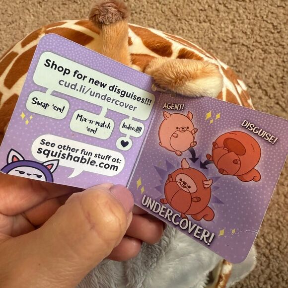 Squishable Undercover Kitty in Giraffe Plush Stuffed Animal - Picture 3 of 5